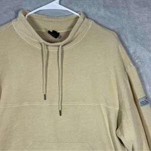 Oakley Y2K Workwear Track French Terry Sweatshirt Mock Neck Small Beige